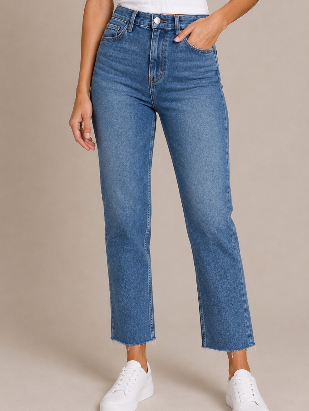 CALVIN KLEIN | Women's Blue Wash High Rise Straight Jeans Size 8 NWT